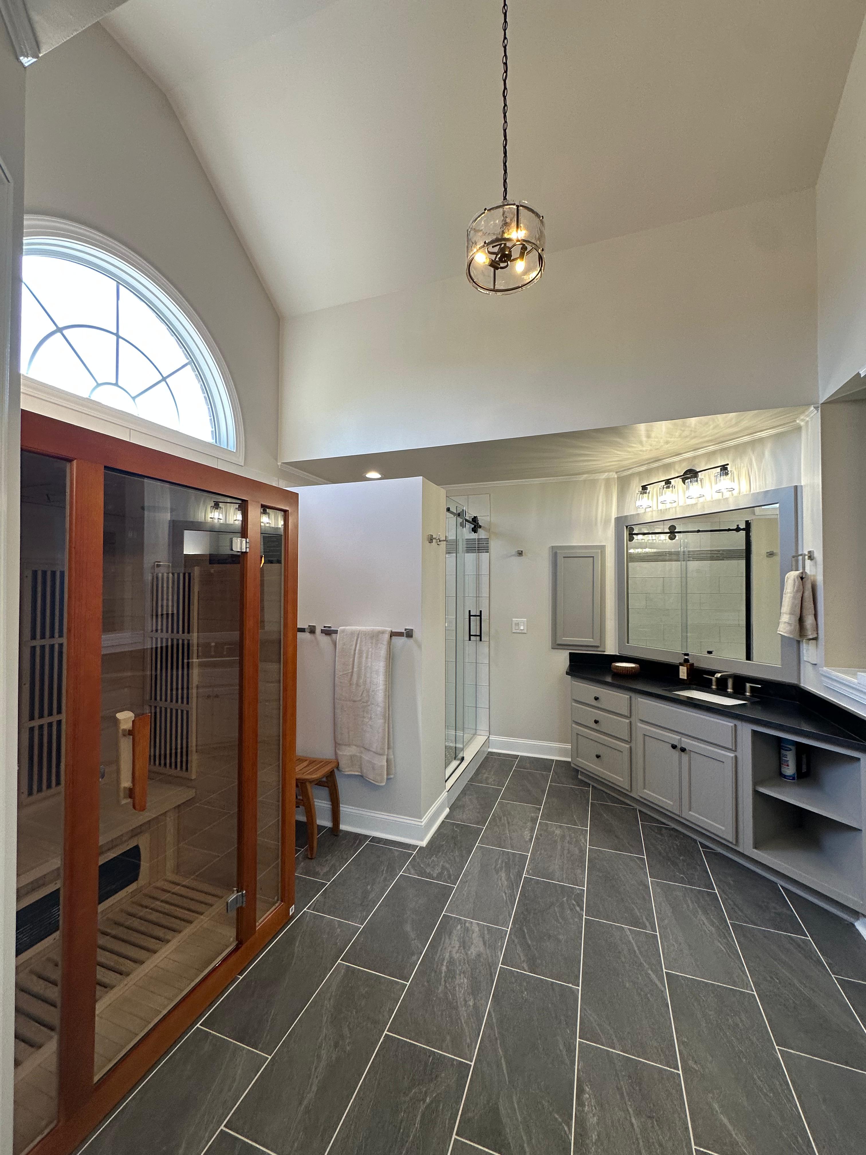 Completed bathroom remodeling project