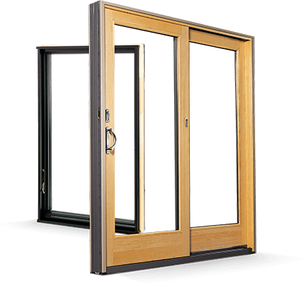 Wood sliding door product cutout