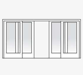 Four panel sliding configuration